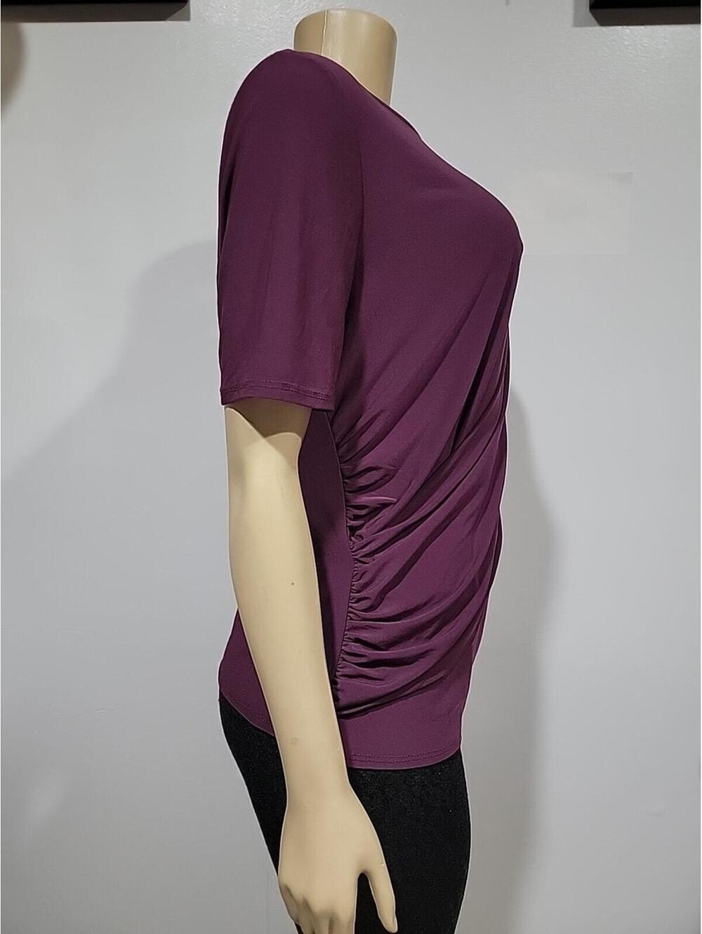 Express | Plum XL Draped Front Women's Top Blouse #C - Picture 4 of 11